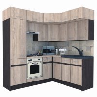 Bucatarie de Colt BIG GENA NEW ST. 180-210, Stejar Sonoma